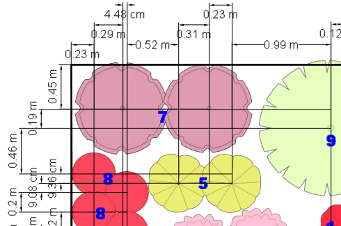 Разбивочный чертеж цветника